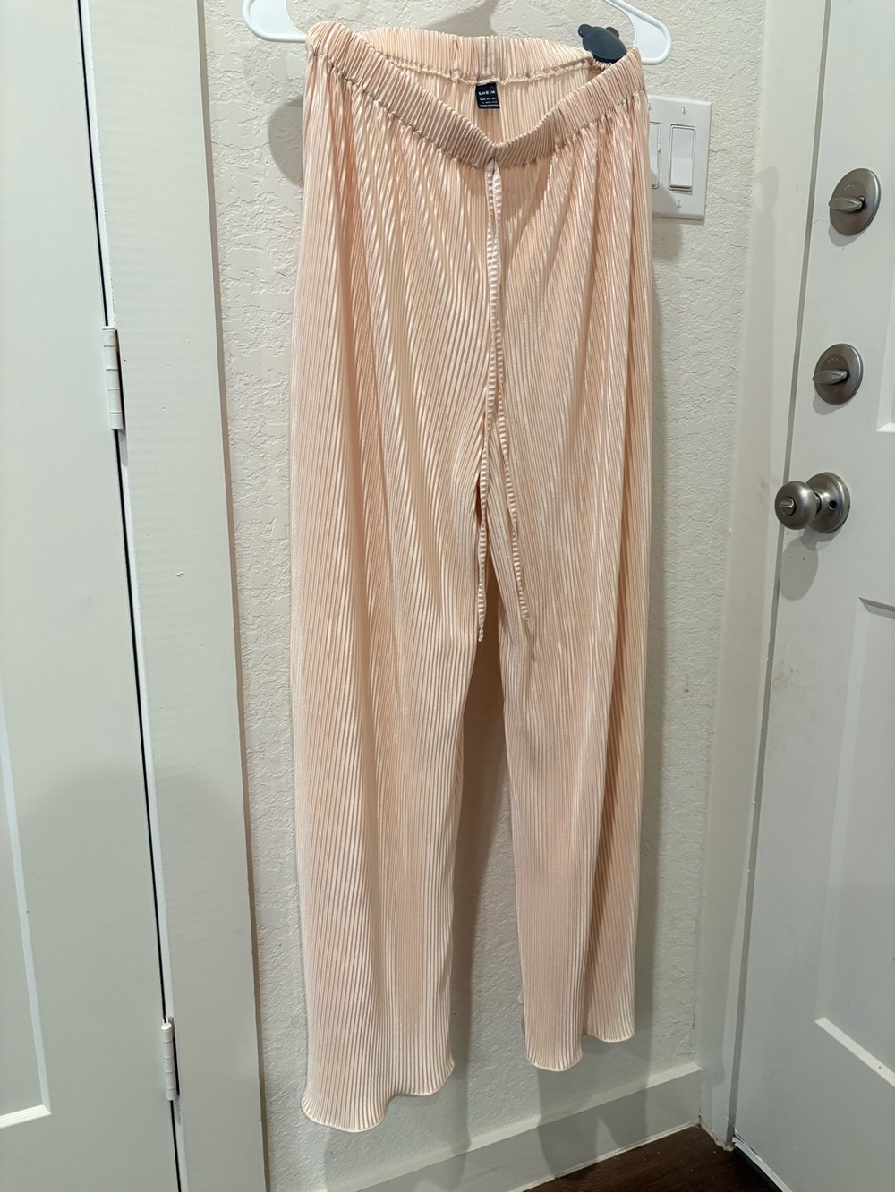 SHEIN Blush Pleated Wide-Leg Pants